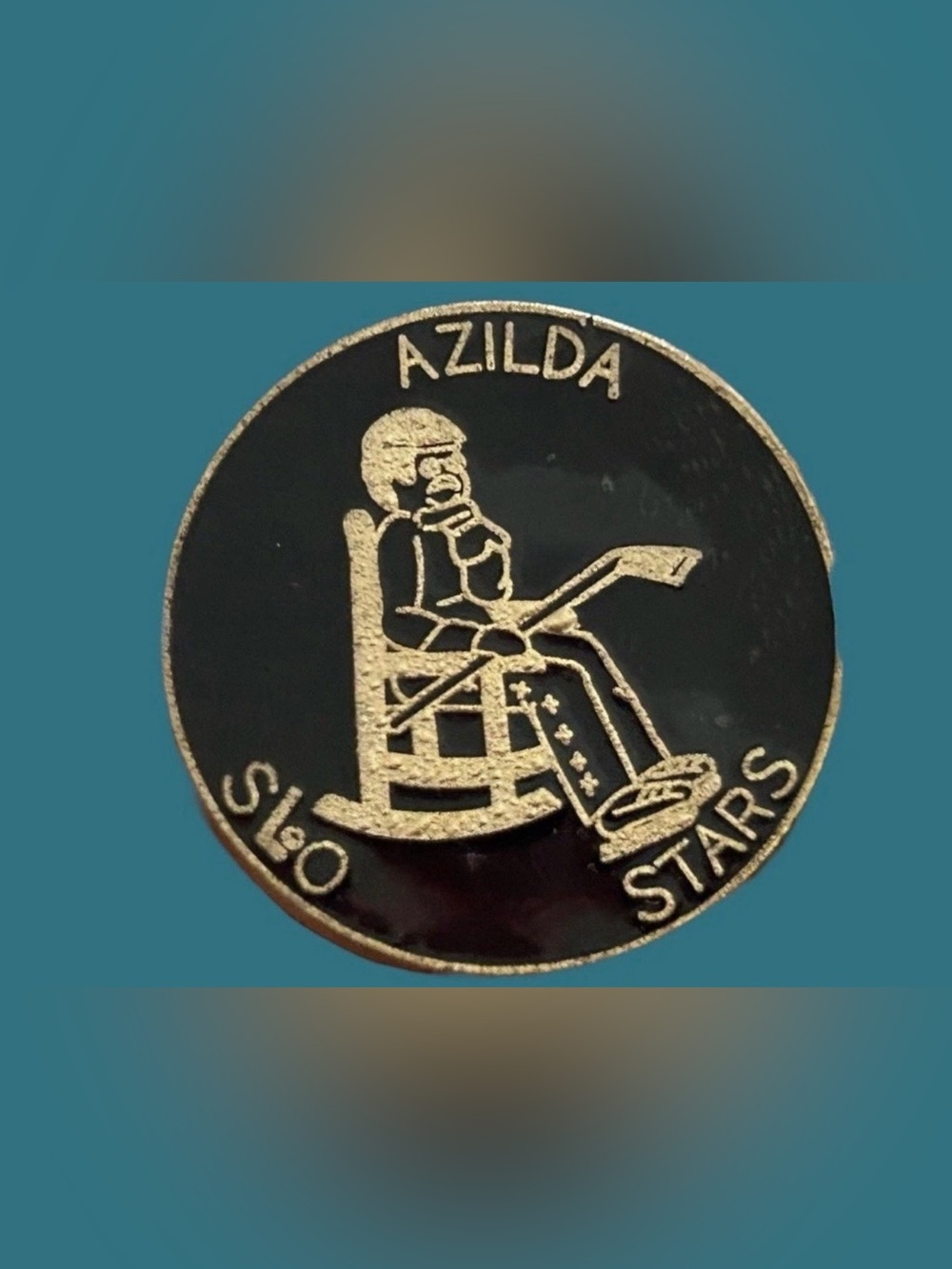 Vintage Azilda Ontario Canada Slo Stars Oldtimers Hockey Pin